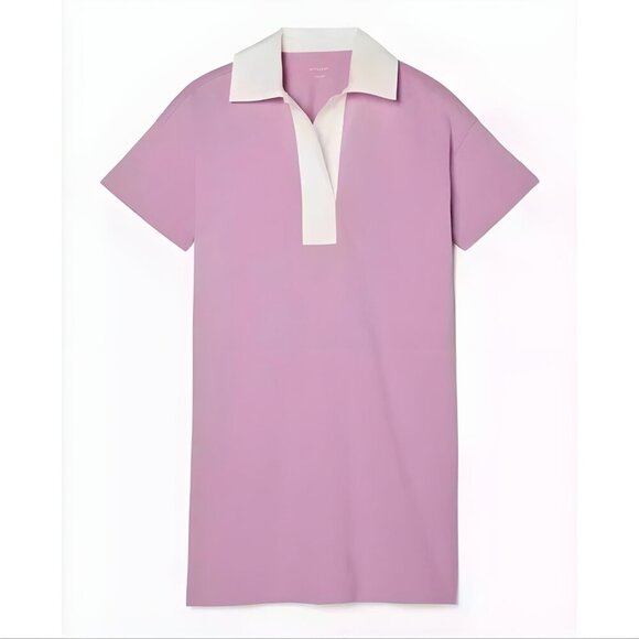 Everlane Polo Dress Organic Cotton Preppy Tenniscore XS Pink/White - Picture 5 of 15